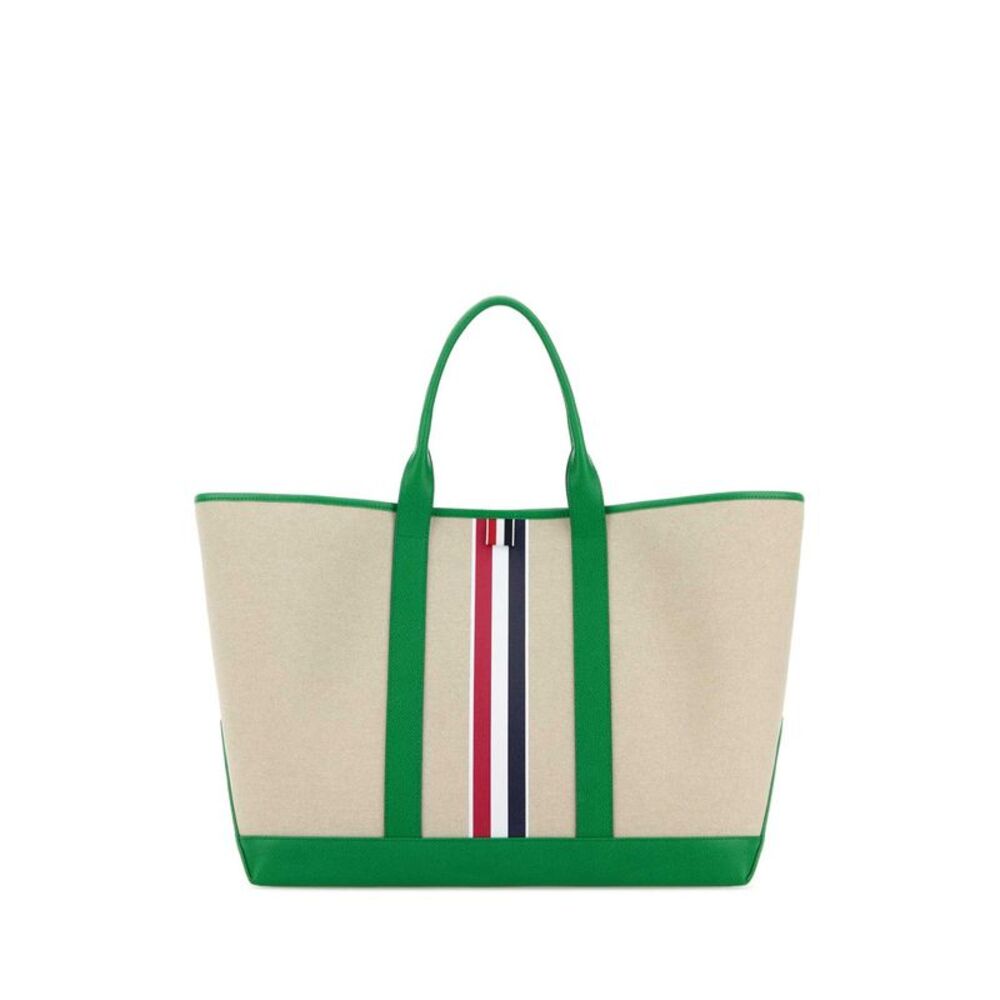 Thom Browne Men Sand Canvas Medium Shopping Bag